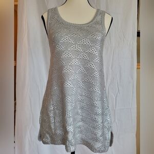 Moth Anthropologie NWT metalic silver knit sweater tank top S